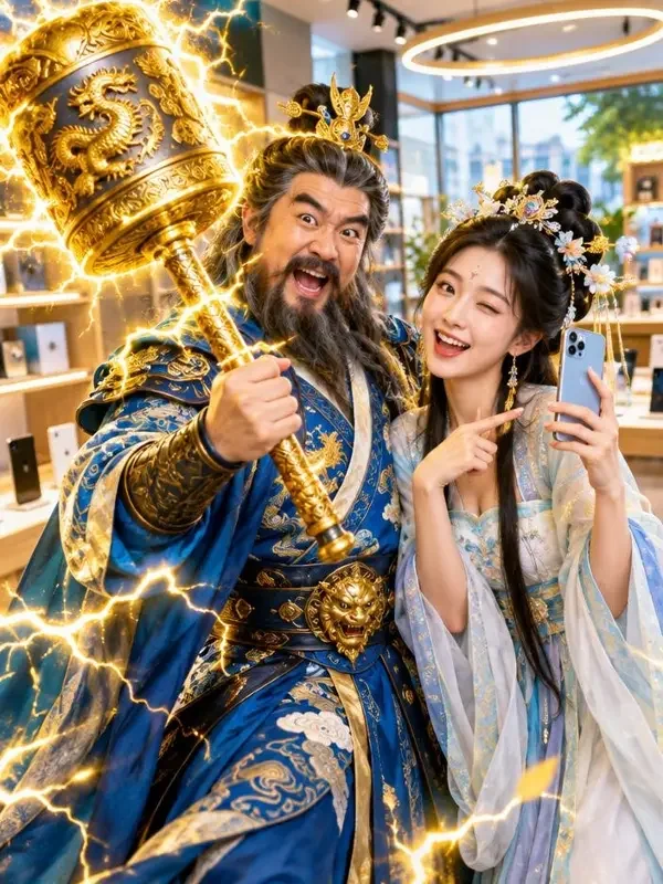 雷公电母开网店封面
